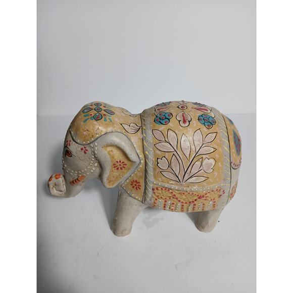 Hand-Painted Elephant Figurine – Indian Folk Art Style, Made in India,... - Picture 3 of 5